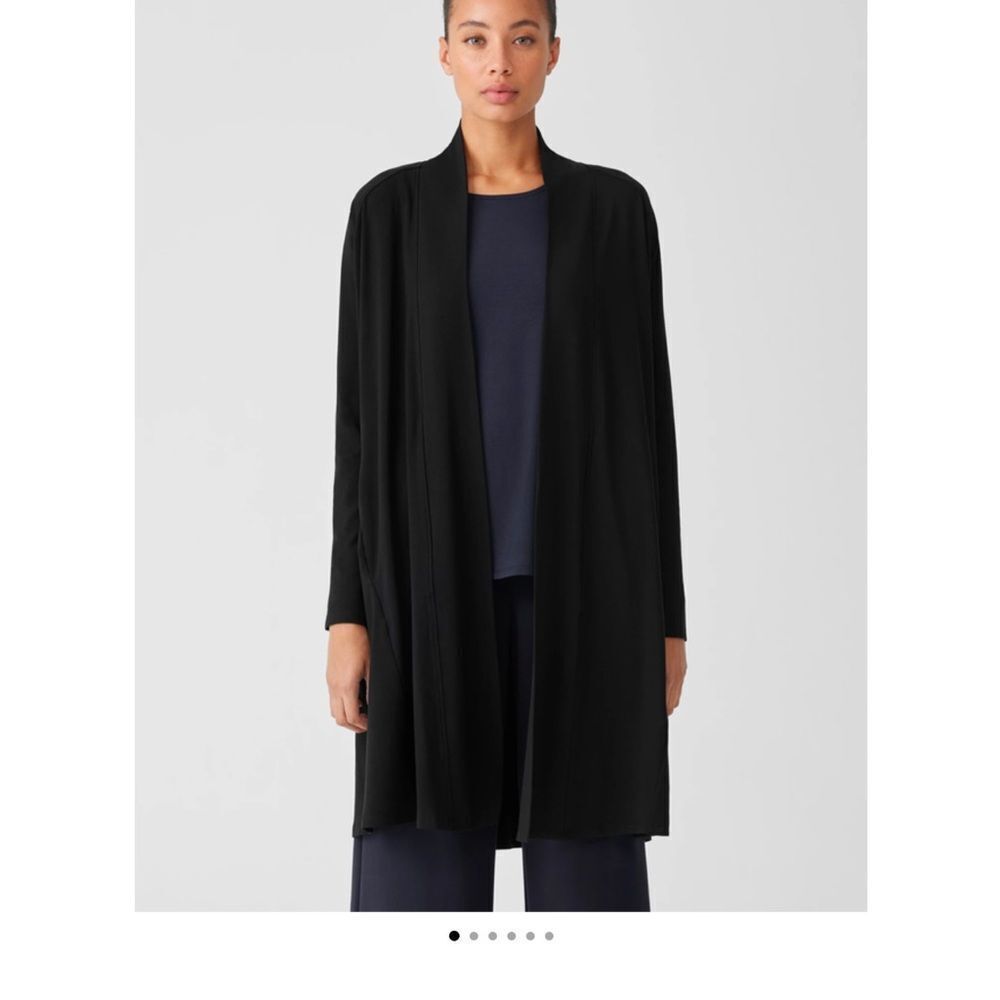 Elegant Black Open Front Cardigan